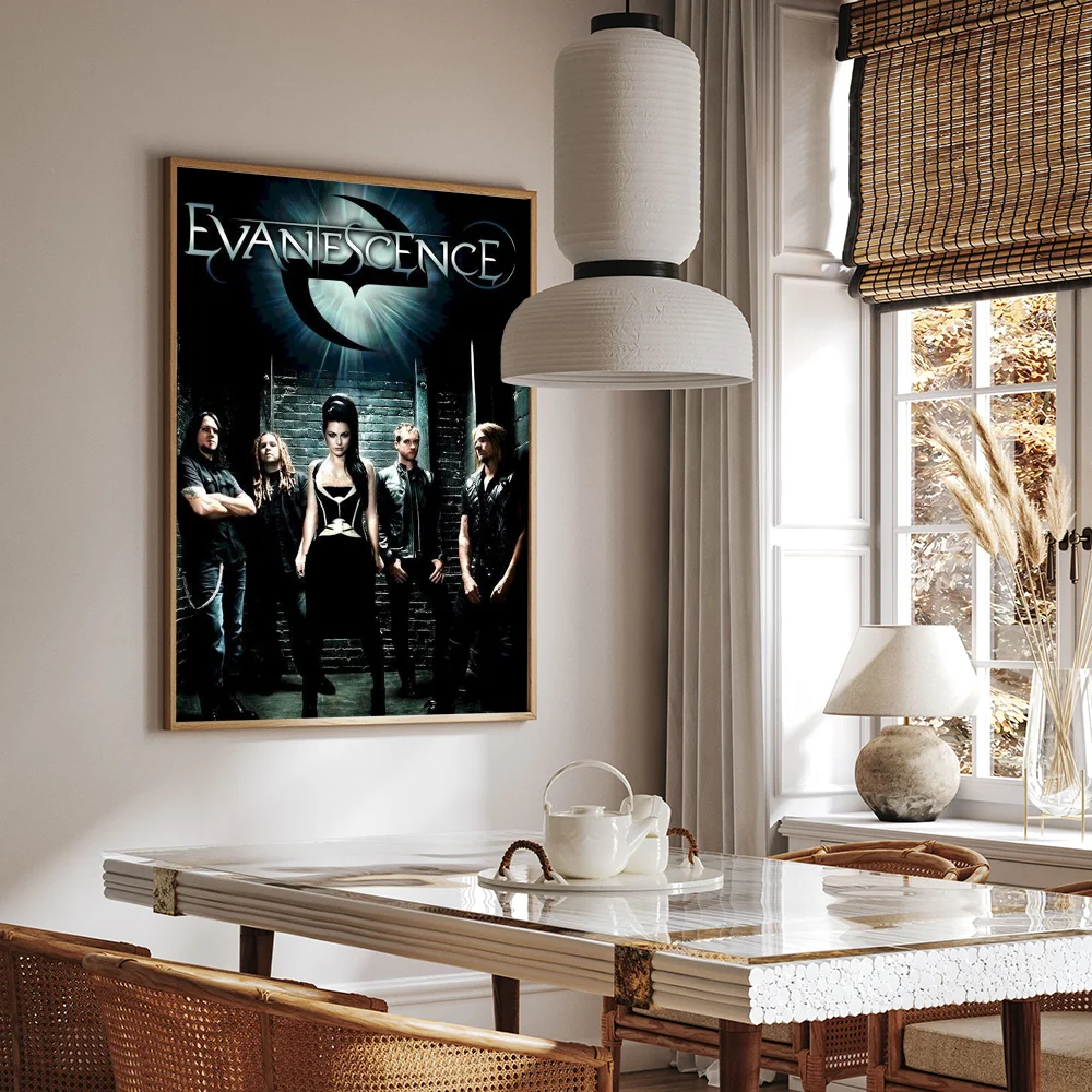 1PC Evanescence Rock Bands Poster Movie Sticky Posters Retro Kraft Paper Sticker DIY Room Bar Cafe Aesthetic Art Wall Painting