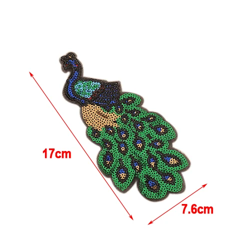 Hot Sale Peacock Sequins Patches For Clothing Sewing Garment Applique Embroidery Diy Accessory Party Decoration 1PCS