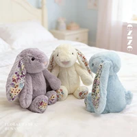 23cm Adorable Floral Bunny Plush Toy Huggable Soft Stuffed Rabbit Doll with Floral Ears Birthday Gift for Girl Plush Collectors 5