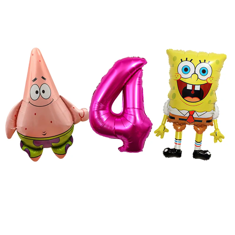 SpongeBob Schwammkopf Charakter-Luftballons Niedliche Cartoon-Partyballons für Jungen Mädchen Geburtstagsfeier-Dekorationen – Detail 13