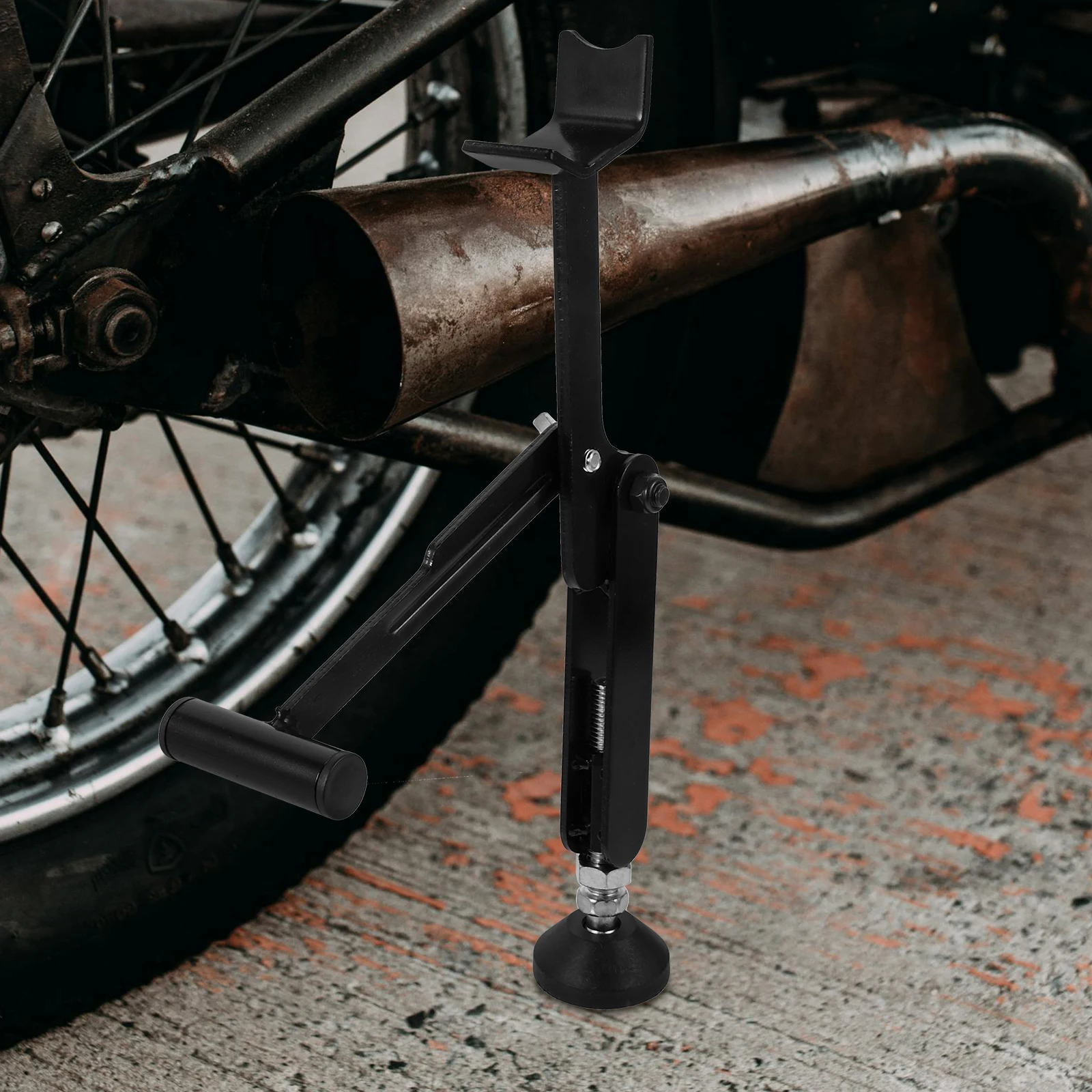 

Motorcycle Stand Frame Black Wheel Lifting Tool Foldable Portable Repair Maintenance Front Rear Lift Stand Accessories