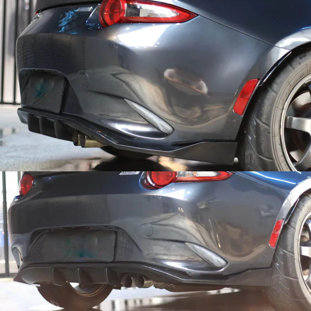 PU Black Primer Car Rear Bumper Diffuser Splitters dla Mazda MX5 MX-5 ND Miata 4. generacji Car Rear Diffuser Tuning Diffuser