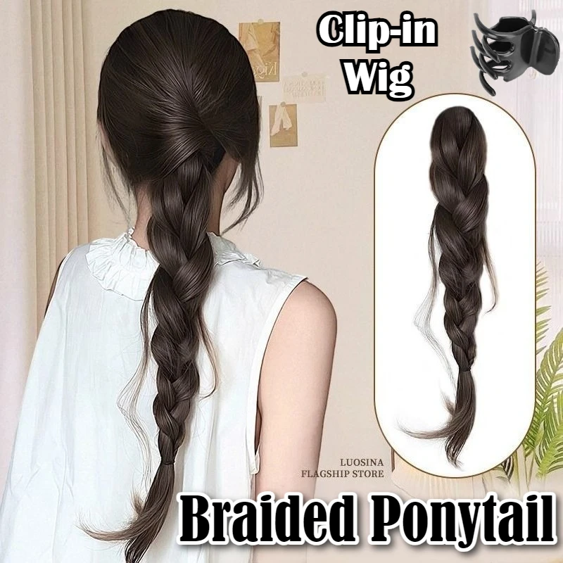 

1 шт., синтетические зажимы для косичек, наращивание волос для женщин, конский хвост, боксерская коса, парики, аксессуары для волос «сделай сам»