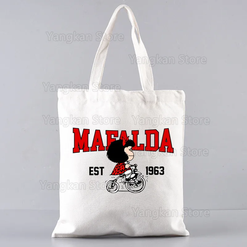 Mafalda Handbags Hot Selling Fashion Canvas Bag Tote Ladies Casual Shoulder Bag Reusable Shopping Bags