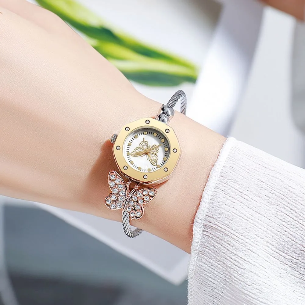 Exquisite Women's Bracelet Watch Vintage Luxury Women's Wrist Watch Quartz Movement Waterproof Vintage Female Clock Daily Use
