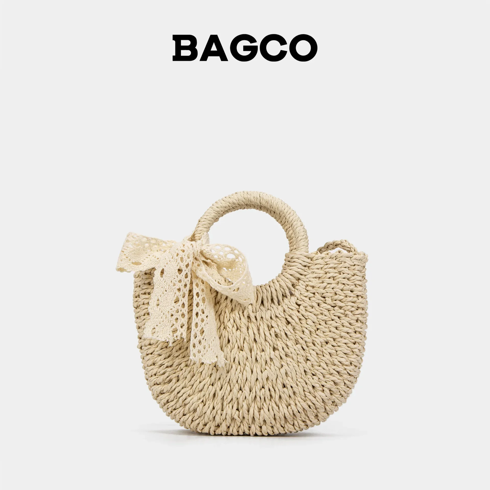 

BAGCO | Casual Beach Woven Vegetable Basket Bag Top-Handle Shoulder Underarm Small Bag