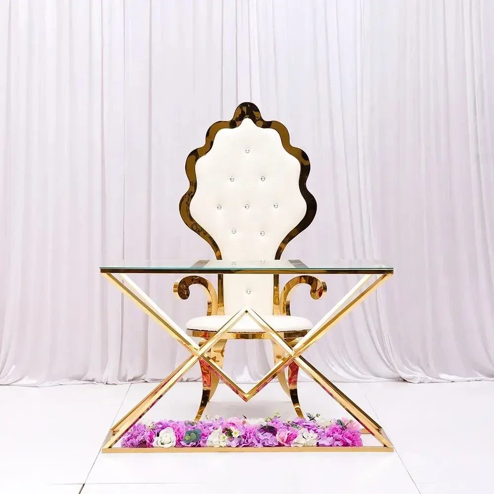 O Wedding Furniture Wedding Banquet Throne King Chair Hotel Wedding Fashion Design Stainless Steel