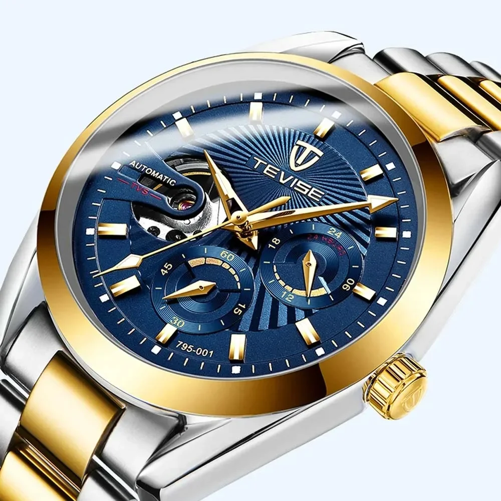 

2024 New TEVISE Automatic Luxury Mechanical for Men Waterproof Business&Fashion Stainless Steel Wristwatch relojes baratos