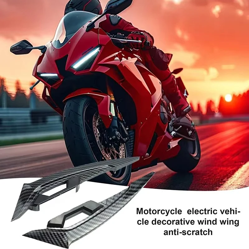 1 Pair Motorcycle Winglets Motorcycle Front Side Spoiler Aerodynamic Wing Set Motorcycle Fixed Wind Wing Decoration Accessories