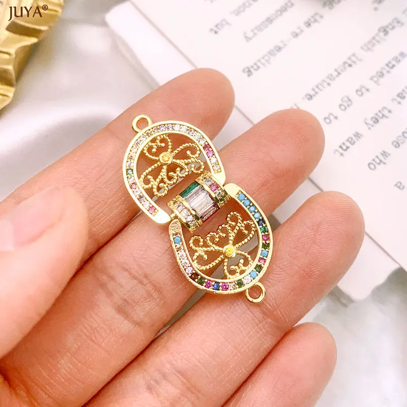 JUYA Zircon Crystal Clasps Hooks Connector Closures Fasteners For DIY Handmade Bracelets Necklaces Jewelry Making Accessories