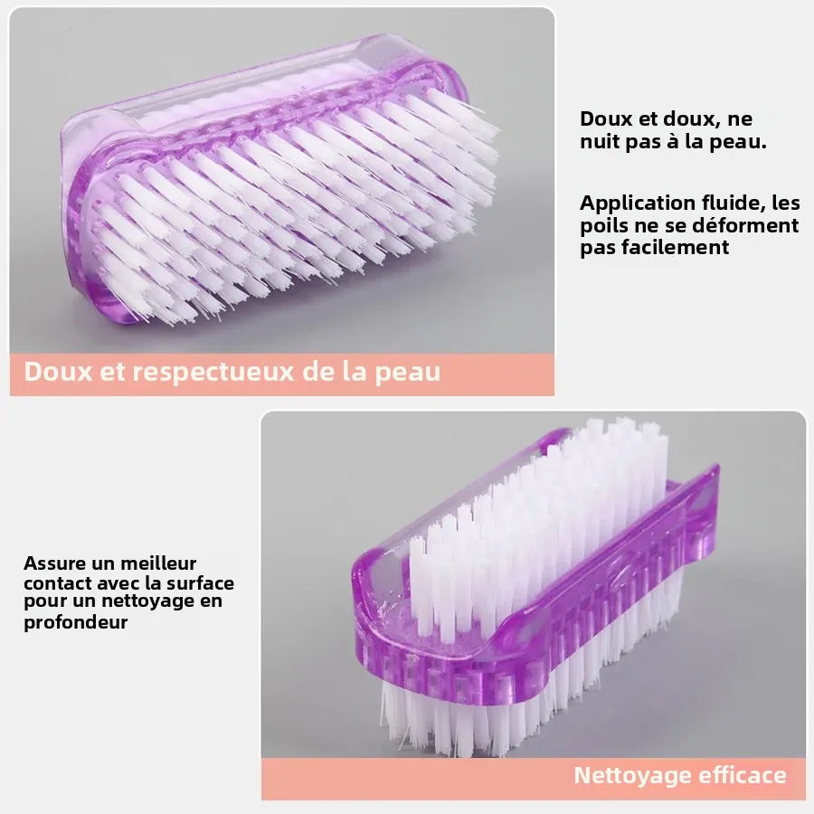 แปรงทำความสะอาดเล็บสองด้าน เครื่องมือทำเล็บมือและเล็บเท้า เหมาะสำหรับเล็บมือและเล็บเท้า