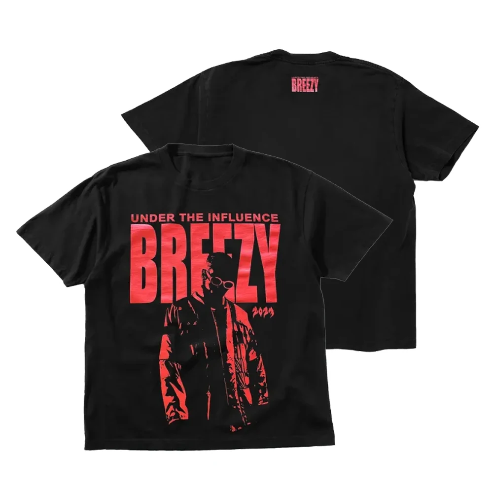 Chris Brown Under The Influence Tour 2023 Breezy Impact Short Sleeve Tee Crewneck Women Men's Tshirt Hip Hop Clothes