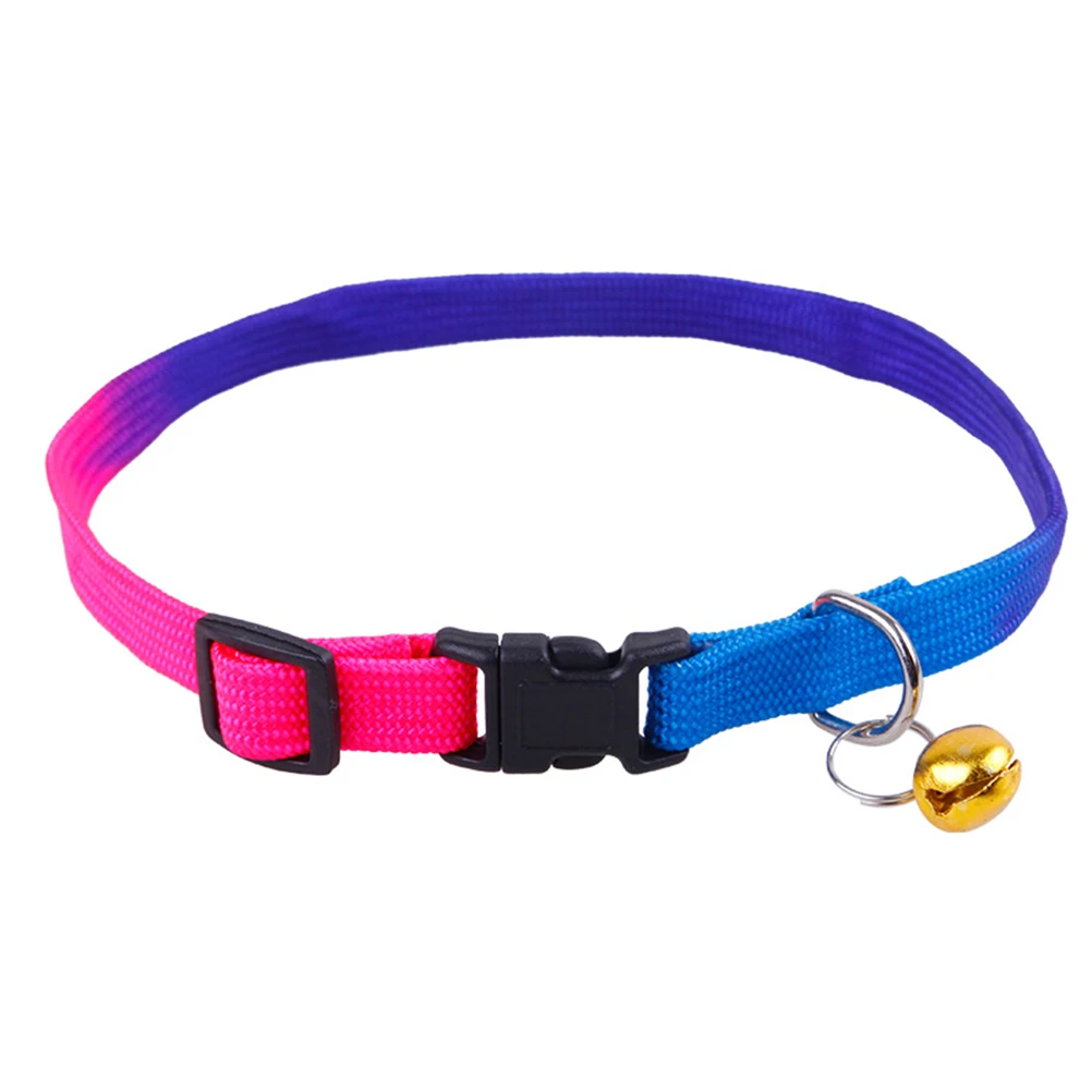 

2Pcs Rainbow Collar with Small Bell for Pet Cat Dog Adjustable Collar Personalized Collars for Your Pets (Random Color)