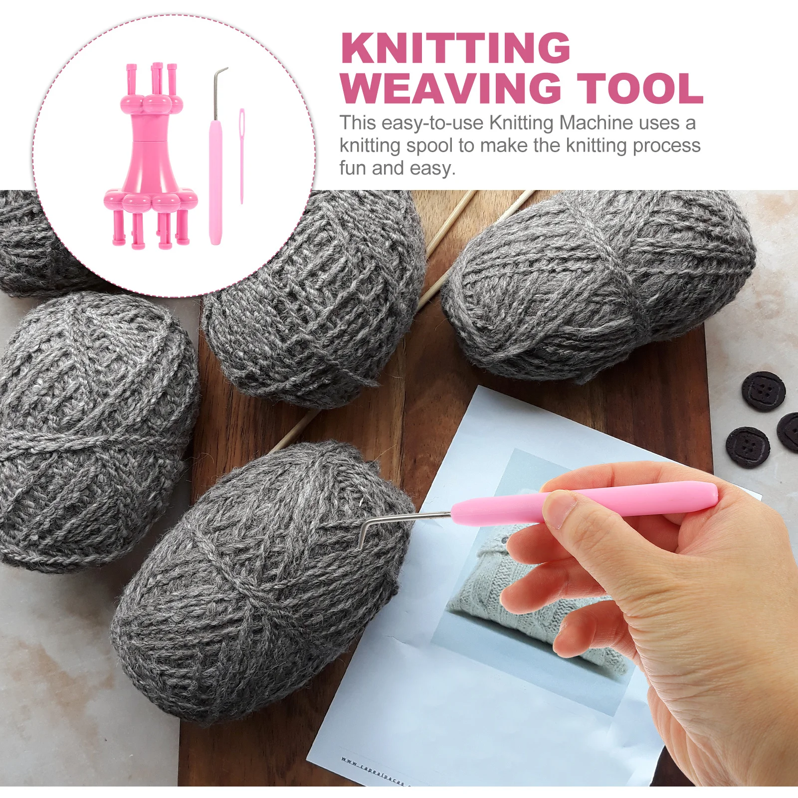 1 مجموعة آلة الحياكة البلاستيكية بكرة تلوح في الأفق أداة Diy بها بنفسك سترة وشاح الحرفية الغزل النسيج الحياكة عدة الصوف الحياكة أداة