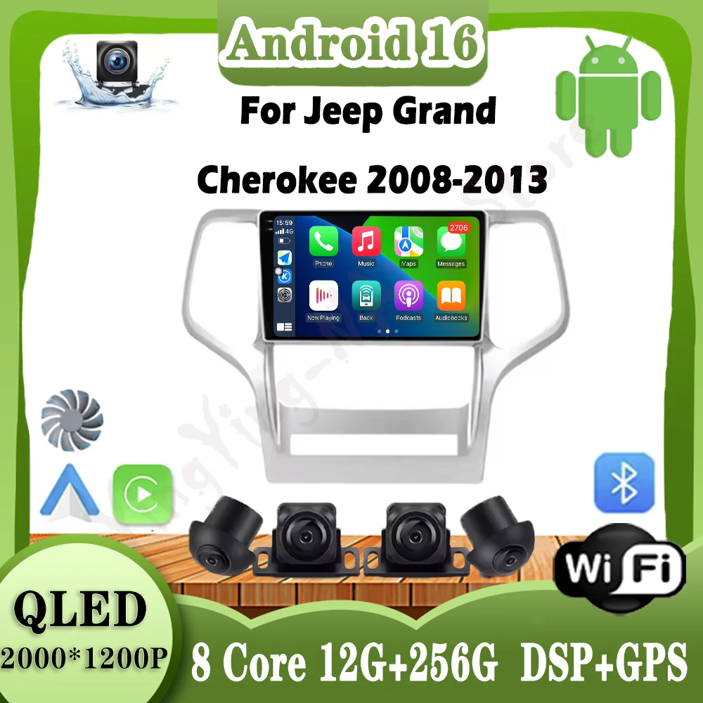 

9 inch For Jeep Grand Cherokee 2008-2013 Android Auto Car Radio Multimedia Video Player RDS BT Navigation GPS 4G DSP Carplay