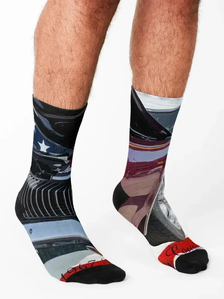 1967 Burgundy Mercury Cougar Text Socks Thermal man winter winter sports and leisure cartoon Mens Socks Women's