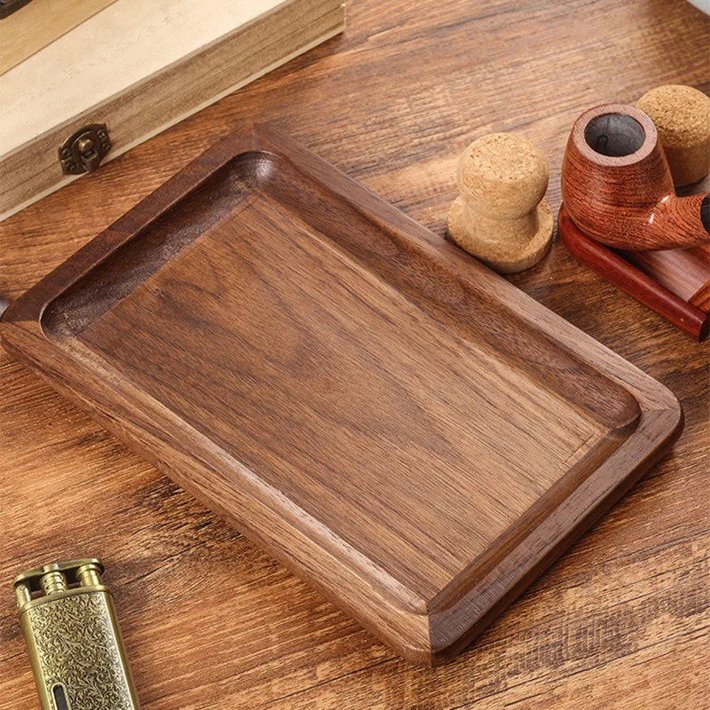 Walnut Wood Rolling Tray, Natural Black Walnut, Weed Herb, Tobacco Accessories