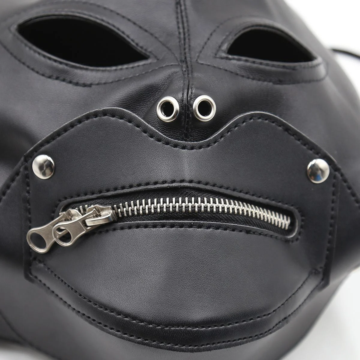 เซ็กซี่หนังระบายอากาศ Baring Mouth Eye Mask Hood พร้อมซิปบทบาทเล่นหน้ากากคอสเพลย์ Bondage คอสเพลย์ Animation Party Props