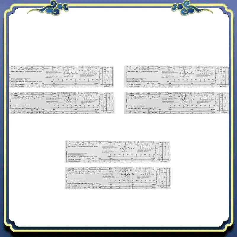 Portable 3X Essential EKG Ruler Pocketcard In English