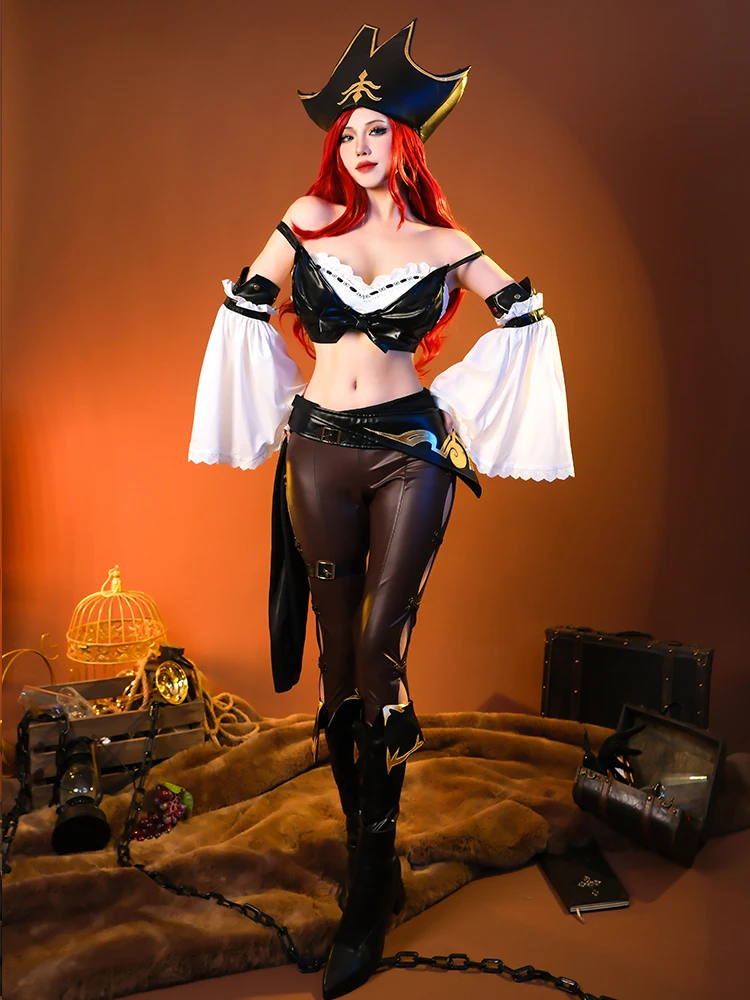 ROLECOS LOL Miss Fortune Cosplay Costume Game LOL The Bounty Hunter Miss Fortune Outfit Halloween Women Suit Champion Skin