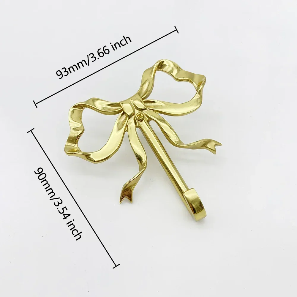 Brass Bow Hooks Towel Hanger Wall Decorative Hooks Necklace Holder Unique Key Hooks Creative Clothes Racks Tie Holder Hat Racks