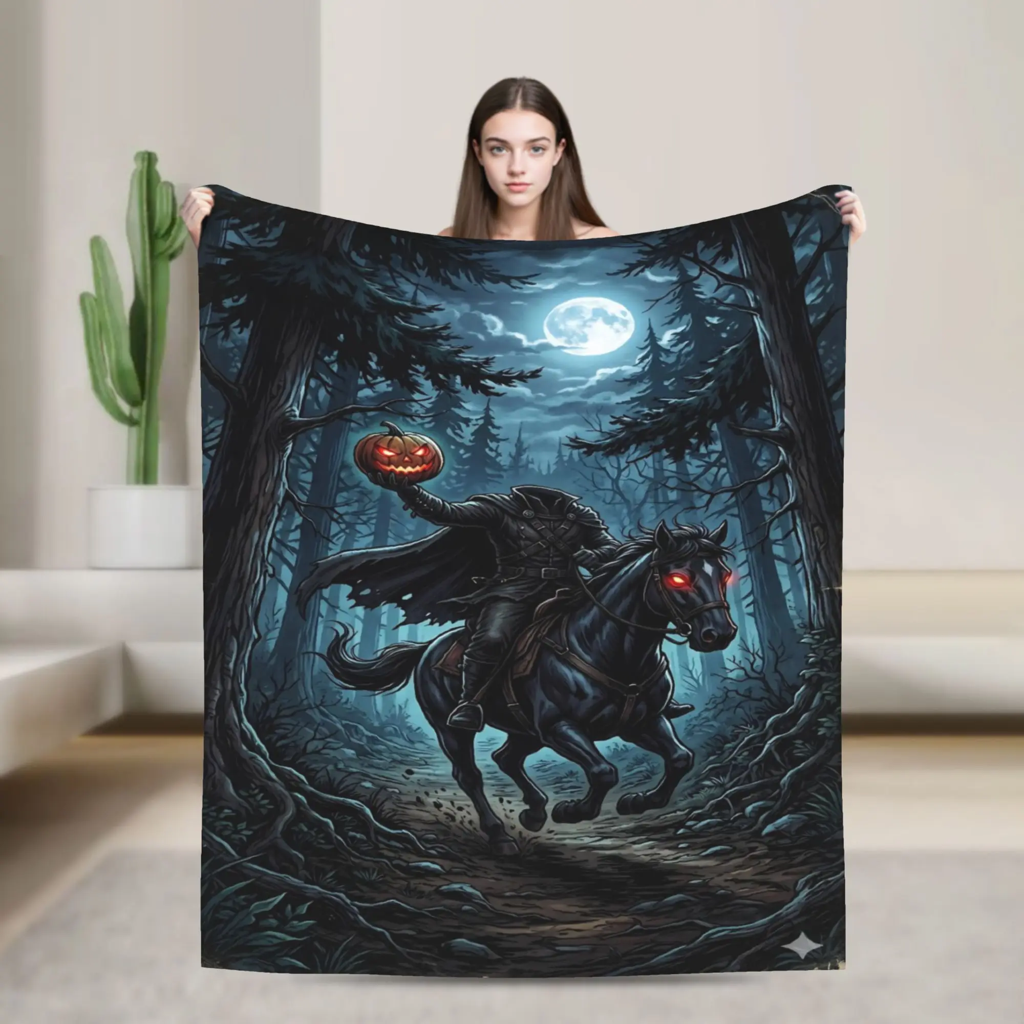 New Headless Horseman  Blanket Ultra-Soft Fleece  Comfortable Throw Blankets Machine Washable