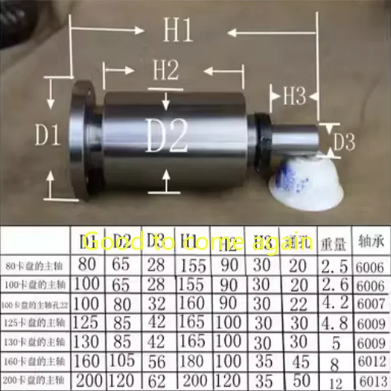 High Quality NEW 80/100/Lathe Spindle Large Hole Lathe Spindle High-strength Lathe Head Assembly With Flange Accessories