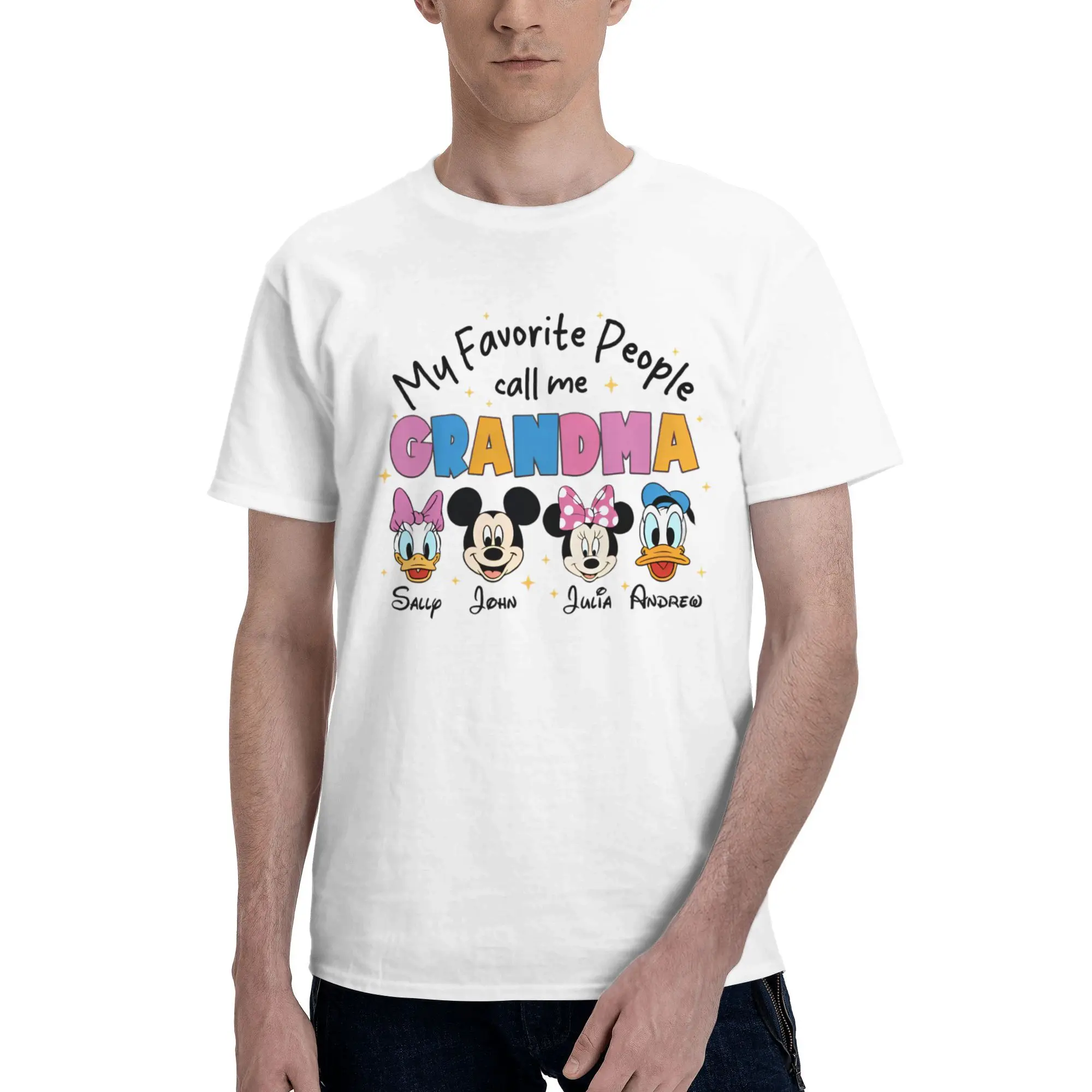 

Mens Womens My Favorite People Call Me Grandma Mickey Shirt 100% Cotton Graphic Print T-Shirt Top Clothing