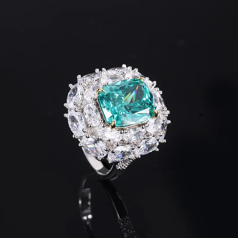 New fashion trend S925 silver inlaid 5A zircon colorful treasures ladies tourmaline Paraiba color separation Bikou bracelet