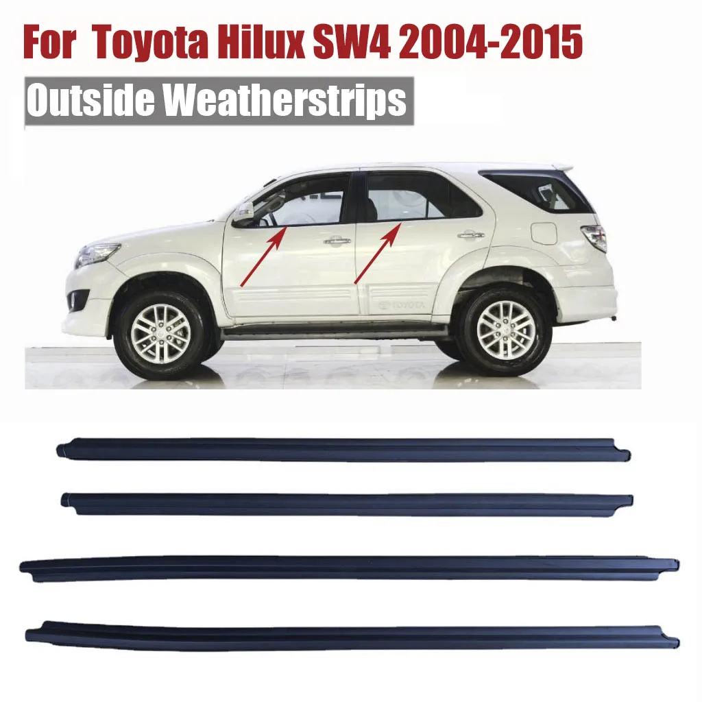 For Toyota Hilux SW4 2004-2015 Rubber Weatherstrip Window Glass Seal Door Belt Weather Strip Outside Molding Trim Accessories