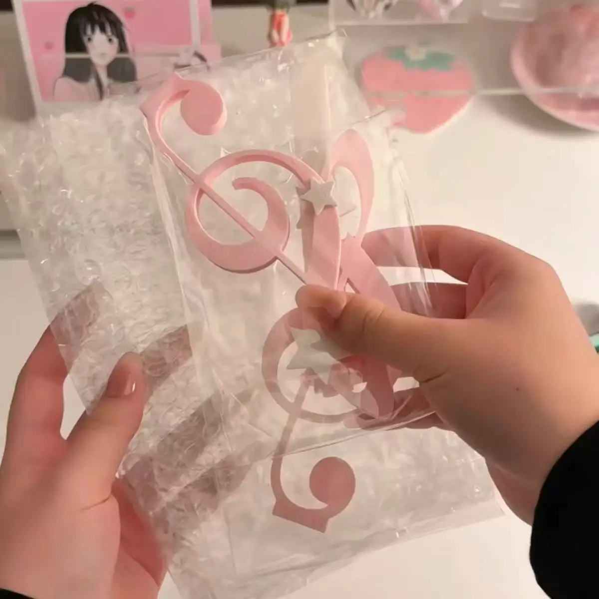 3D Printed Music Note Display Stand Korean-style Ins-inspired Tabletop Postcard Girly Heart-shaped Decorative Item Cute Gift