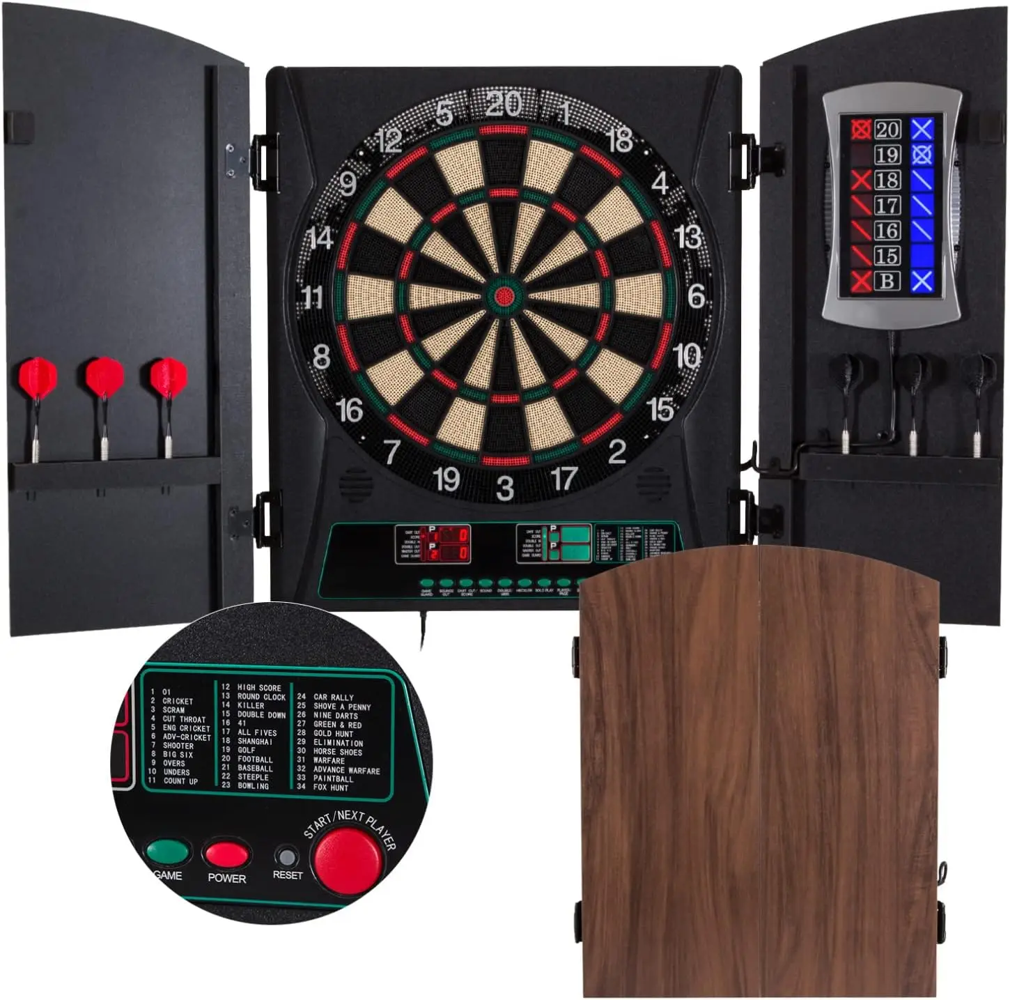 

Cricket Maxx 1.0 Electronic Dartboard Cabinet Set,Black