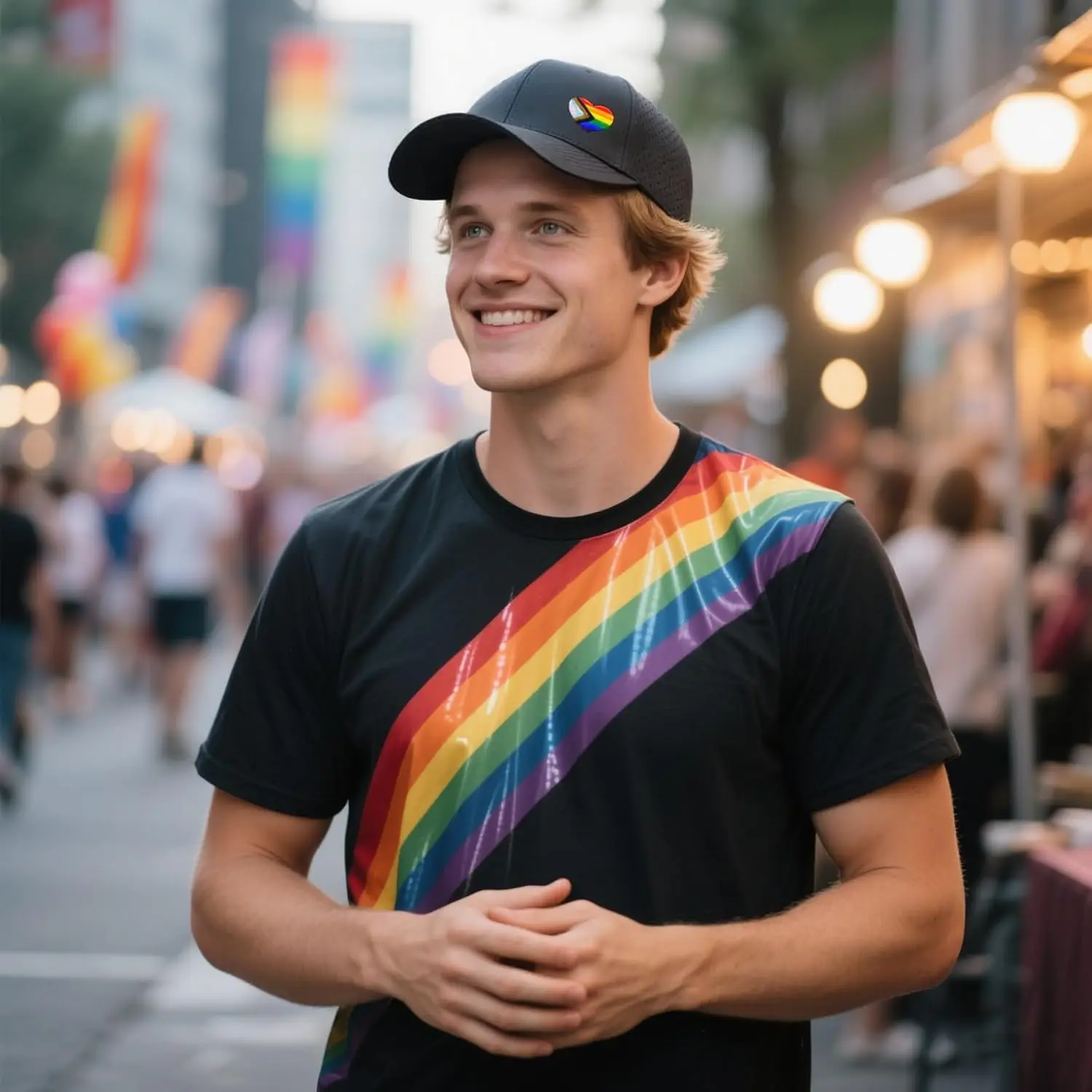 قبعة بيسبول برايد للرجال والنساء، قبعة سائق شاحنة قوس قزح مثليه LGBT سريعة الجفاف