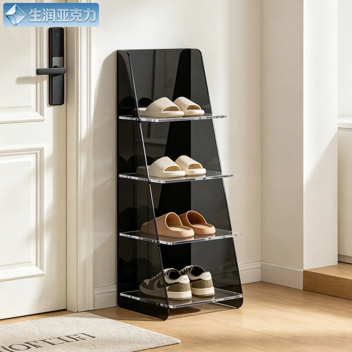B9.20 - multi-tier narrow shoe rack for home entryway - space-saving shoe organizer