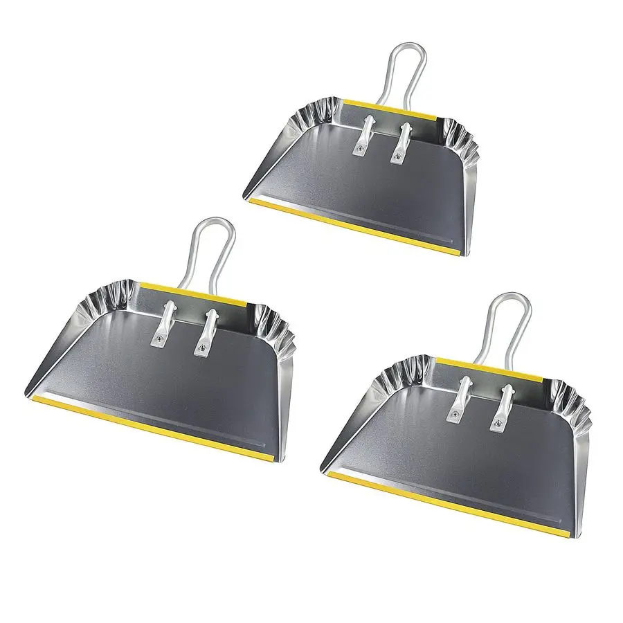

3Pack 17 Heavy Duty Metal Dust Pans, Wide Dustpans for Household, Easy to Assemble