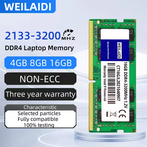 10PCS WEILAIDI Ram DDR4 4GB 8GB 16GB 2133MHZ 2400MHZ 2666MHZ 3200MHZ Memoria RAM PC4-21300 25600 1.2V Laptop SODIMM Notebook
