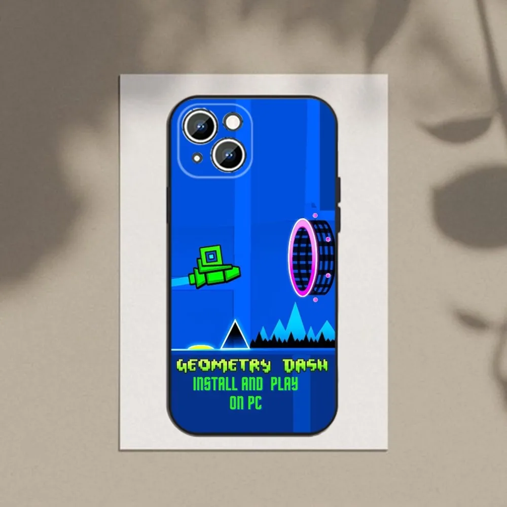 Game G-Geometry-Dash-S Phone Case For Apple iPhone 15,14,13,12,11,XS,XR,X,8,7,Pro,Max,Plus,mini Silicone Black Cover