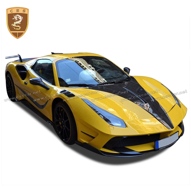 

2Pcs Half Carbon Fiber Front Side Fender Vents Trim Panel For Ferrari 488 Upgrade MSY Car Replacement Modification Body Kit