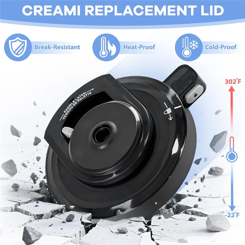 Ninja NC301 아이스크림 메이커와 호환되는 외부 뚜껑 그릇 NC299AMZ/NC301/NC300 시리즈 재사용 가능한 교체 부품-A77G