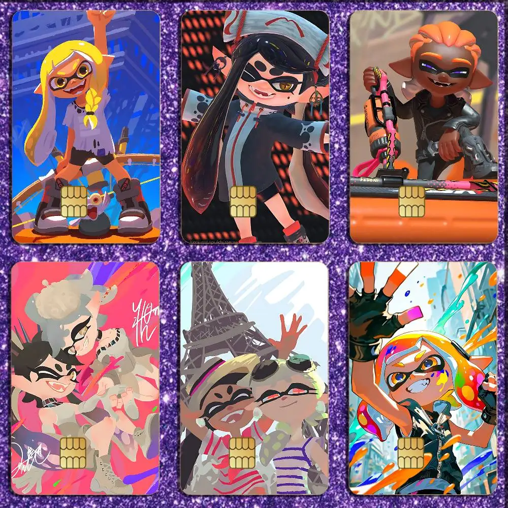 

S-SplatoonS Credit Debit Bank Film Skin Sticker Front Cover