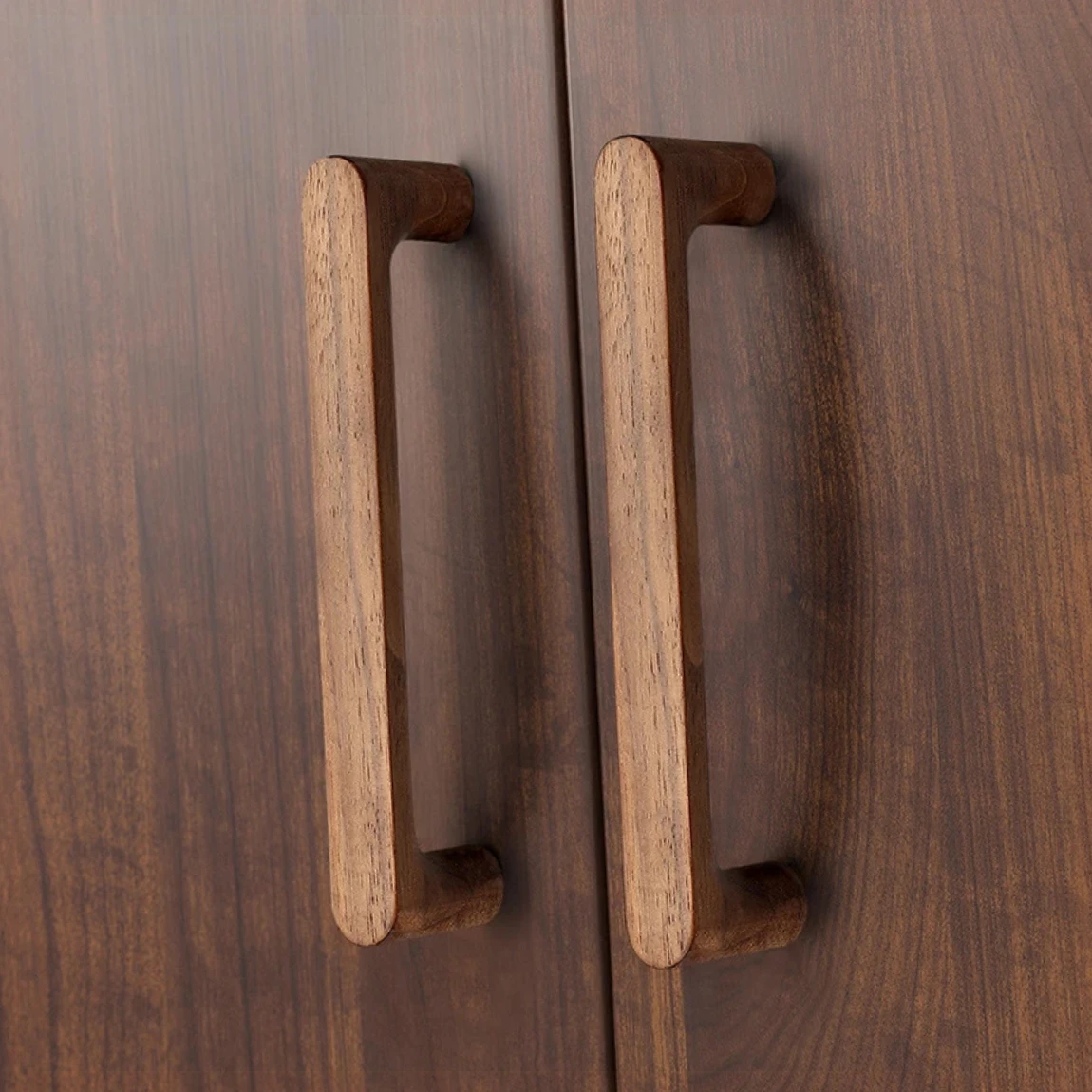 Drawer Cabinet Door Wood Grain Handle Natural Wood Wind Pipe Cabinet Vertical Cabinet Light Luxury Solid Wood Handle