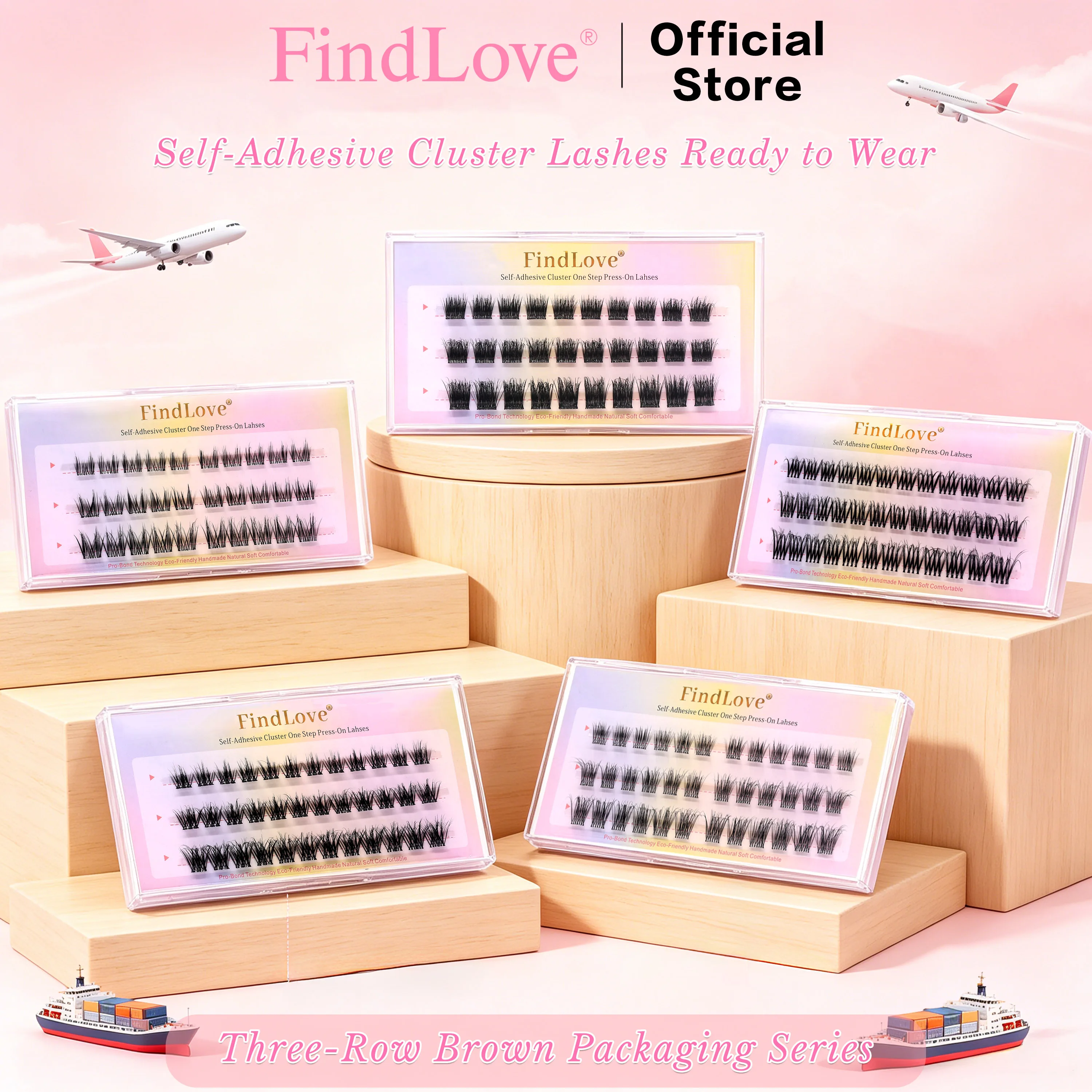 

30/36 Clusters DIY Self Adhesive No Glue Need Eyelash Extension Easy Apply Natural And Long Wispy Mix Thick Can Reusable Makeup