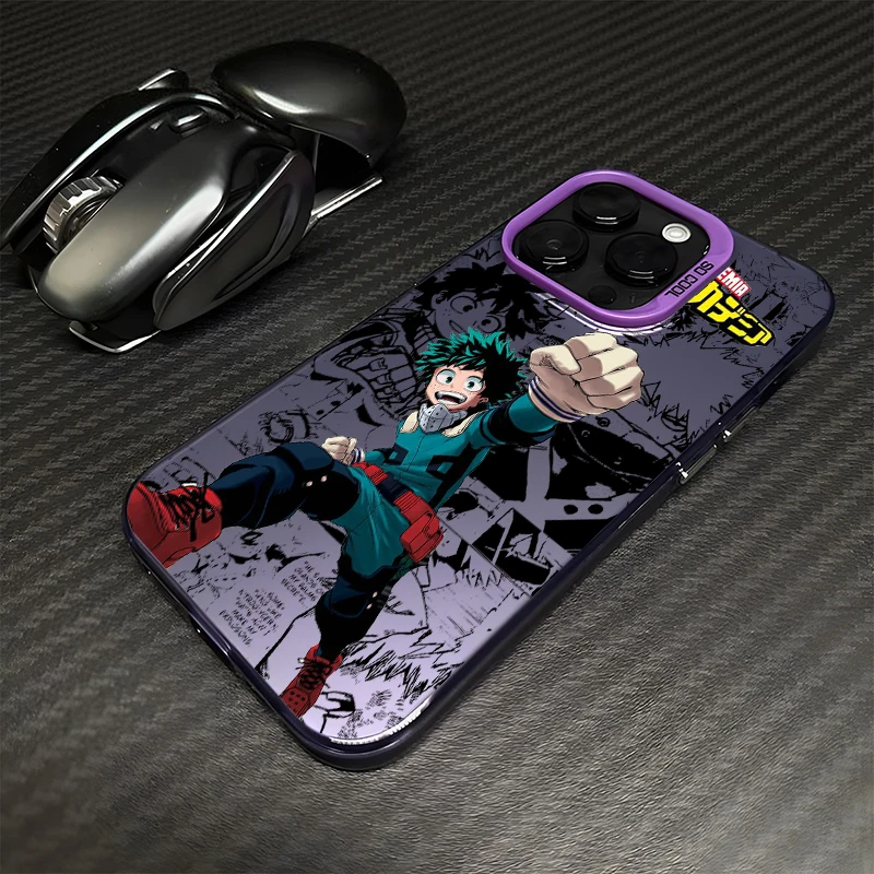 My Hero Academy Anime Cartoon For Apple iPhone 15 14 13 12 11 XS XR X Pro Max Plus Colorful Silver Funda Phone Case