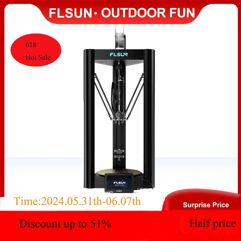 

FLSUN V400 3D Printer Speed Up To 600mm/s Printing Size 300mm*300mm*410mm 300℃ Auto Leveling Direct Drive Extruder 300℃ heating