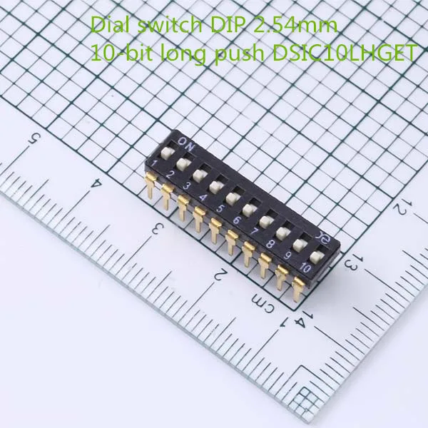 

10PCS Dial switch DIP 2.54mm 10-bit long push DSIC10LHGET