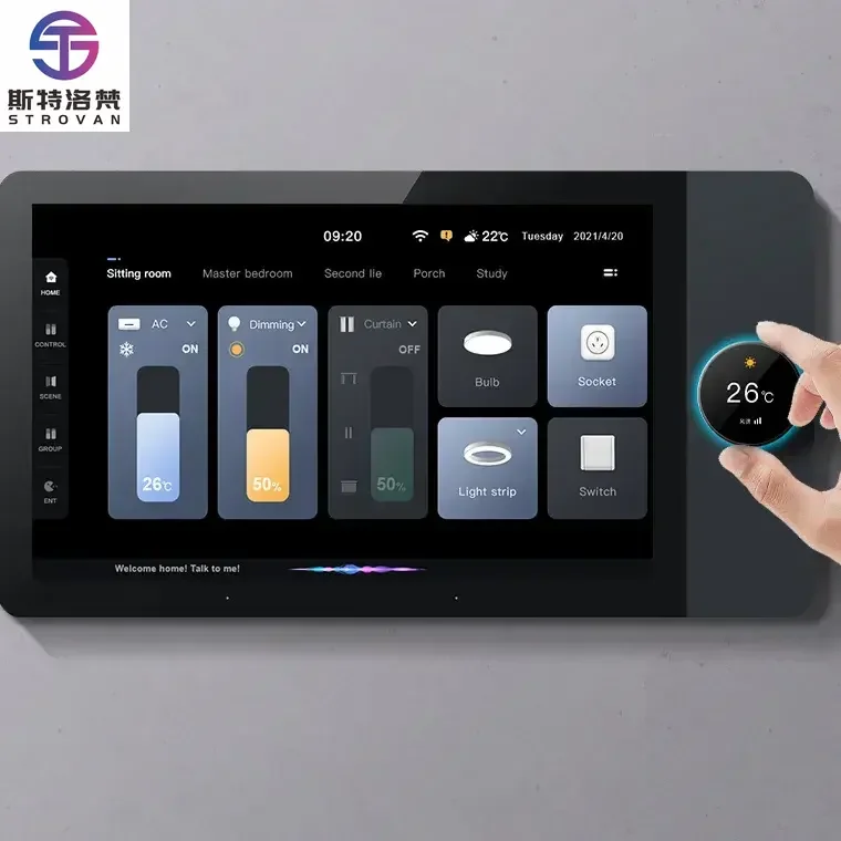 

STLF 2025 Smart Home Gateway WiFi 6 Inch Knob Panel LCD Android OS App Hot Selling Home Automation Background Music IPS Bar