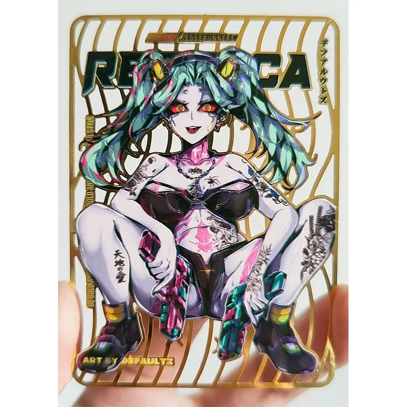 Anime Goddess Story DIY ACG Laser Metal Cutout Flash Card Tokisaki Kurumi Toys for boys Collectible Cards Birthday Present