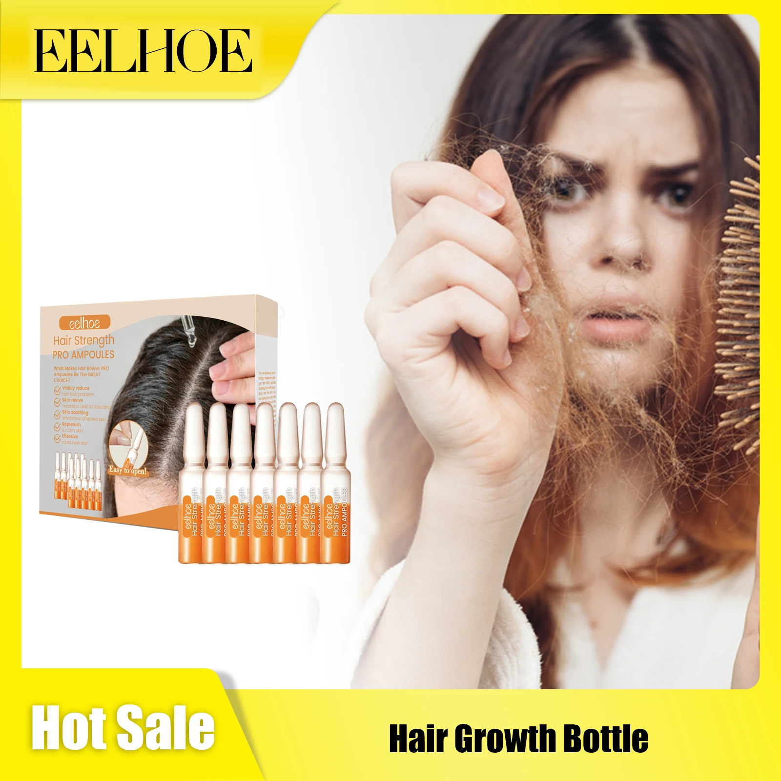 

EELHOE Hair Growth Essential Oil Reduce Removal Improve Hair Quality Eliminate Frizz Thick Oil Control Hair Regeneration Ampoule