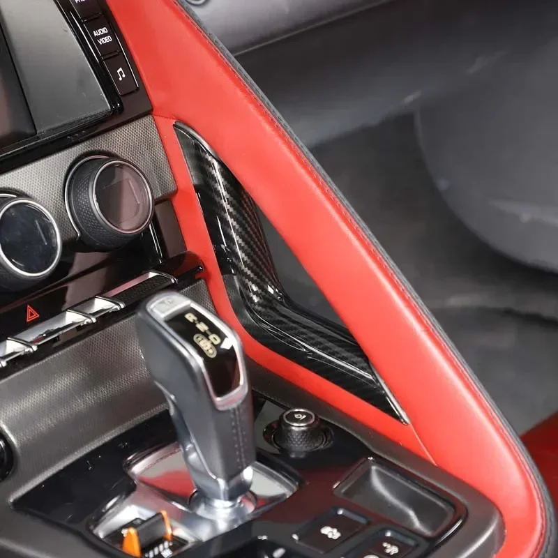 1Pcs ABS carbon fiber  For Jaguar F-TYPE 2013-2025+ Car central control gear right side L-shaped trim Car protection accessories