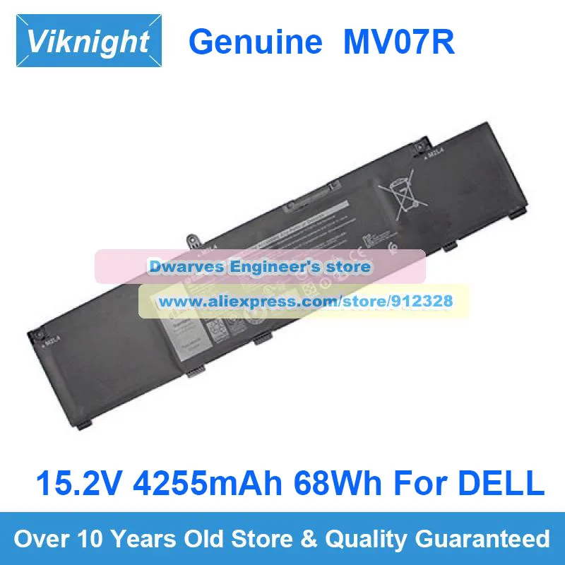 Genuine 15.2V 4255mAh 68Wh MV07R Battery 72WGV W5W19 For Dell G3 15 3500 3590 G5 5000 5500 5590 G7 7590 7790 Gaming Notebook